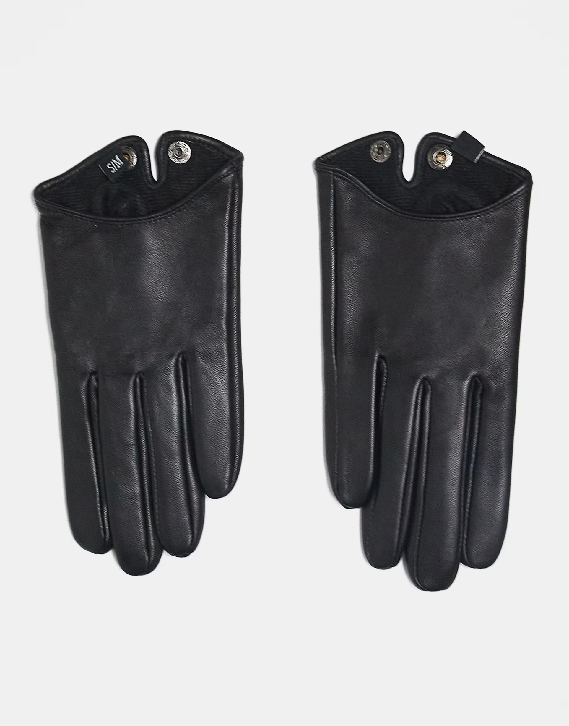 ASOS DESIGN leather touch screen gloves in black | ASOS (Global)
