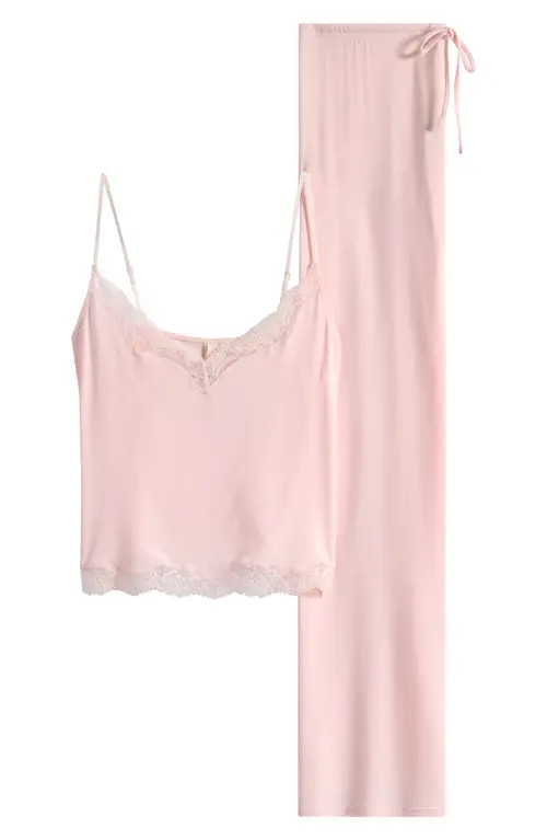 SKIMS Lace Trim Pajamas in Barely Pink at Nordstrom, Size 2 X | Nordstrom