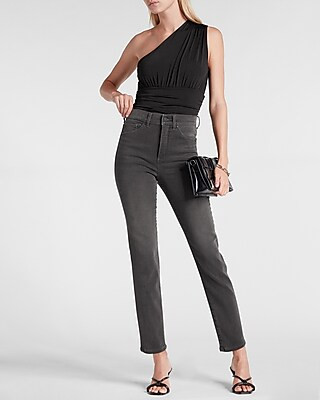 Super High Waisted Black Slim Jeans | Express