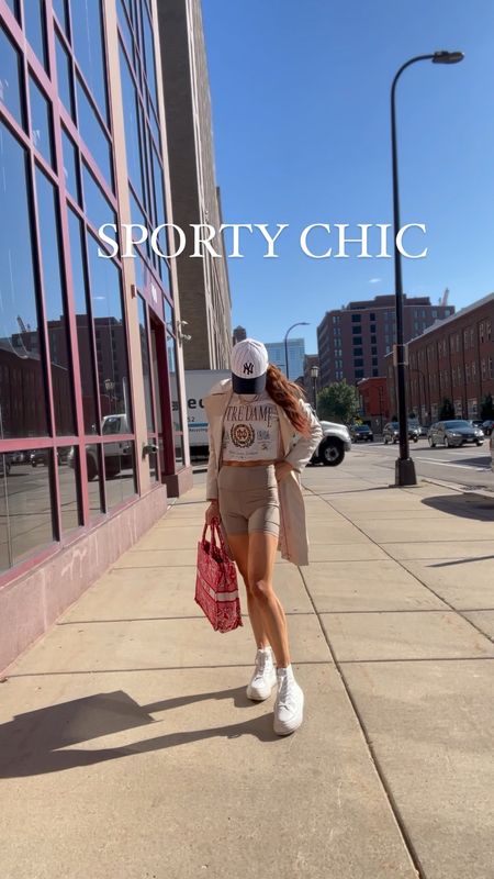 Sporty chic look 
Pair a workout set with a crew sweatshirt, sneakers, trench coat, and your favorite baseball hat 

Street style 
Quick change
Dirty hair day 

#LTKfitness #LTKtravel #LTKstyletip