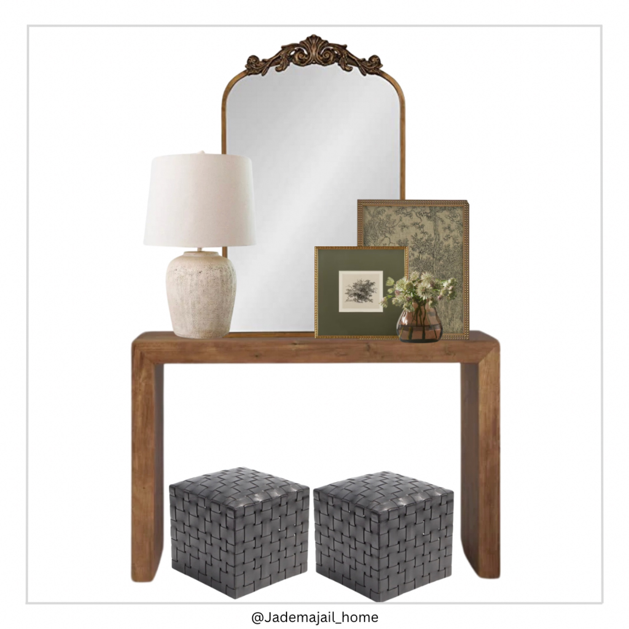 Transitional style entry mood board 😍

Console table, gold mirror, rustic lamp, vintage art, leather accent stool, modern home, moody home decor, entry

#LTKhome #LTKsalealert #LTKfamily