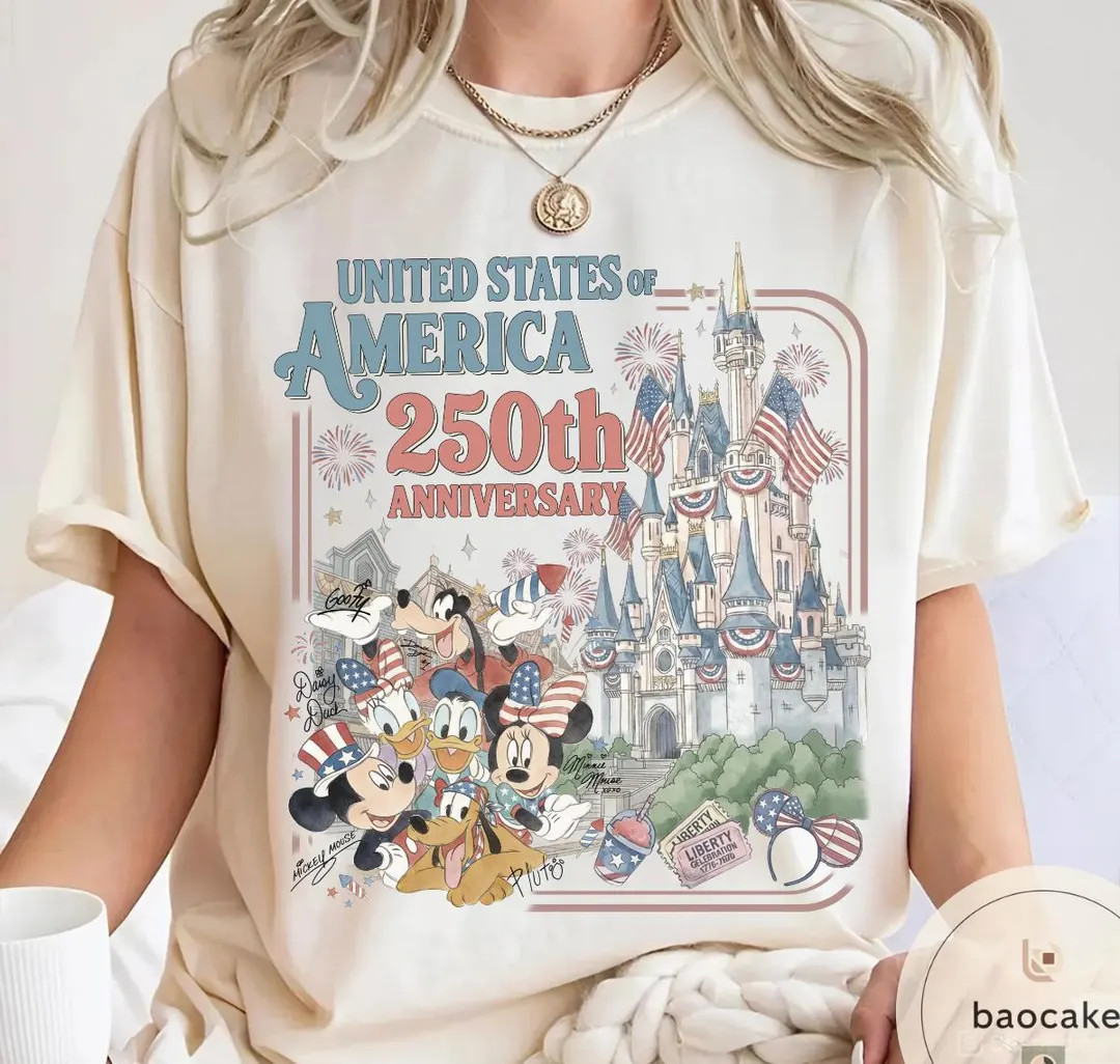 Retro Mickey And Friends 4th Of July 2026 Shirt, Disney Independence Day Tee, 250th America Anniv... | Etsy (Global)