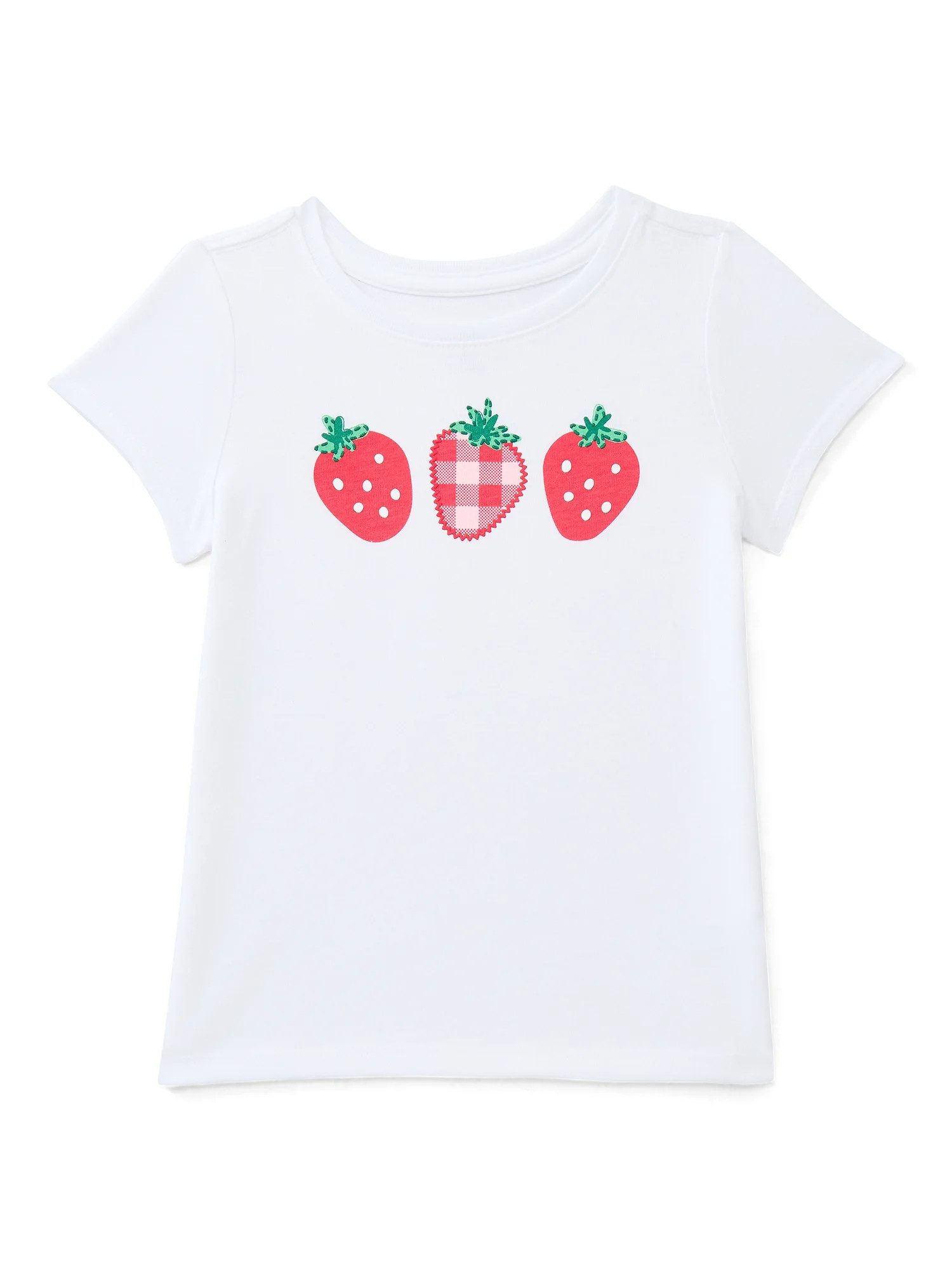 Wonder Nation Toddler Girls Tee with Short Sleeves, Sizes 18M-5T | Walmart (US)