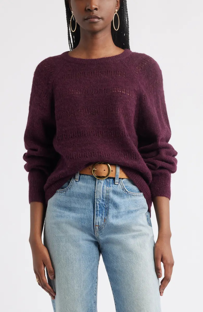Treasure & Bond Pointelle Raglan Sleeve Sweater | Nordstrom | Nordstrom