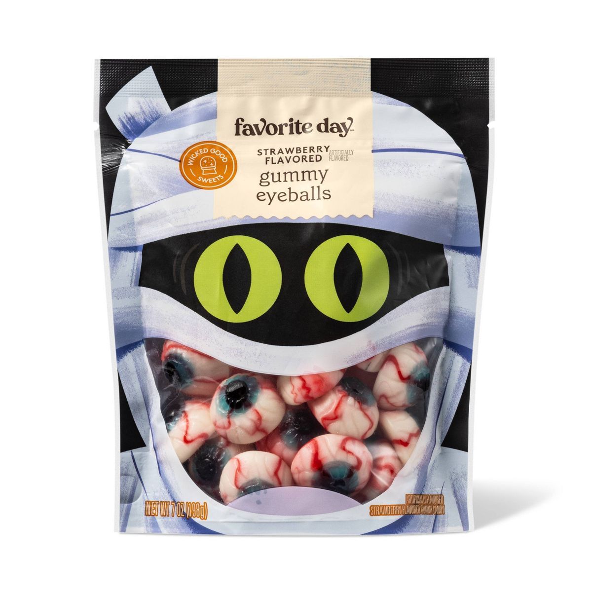 Halloween Resealable Bag Filled with Gummy Eyeballs - 7oz - Favorite Day™ | Target