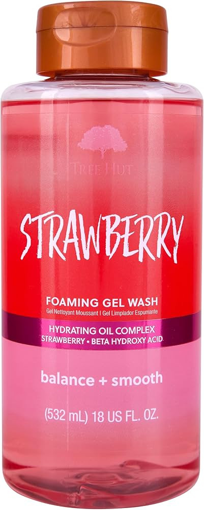 Tree Hut Strawberry Balance & Smooth Foaming Gel Wash, 18 oz | Amazon (US)