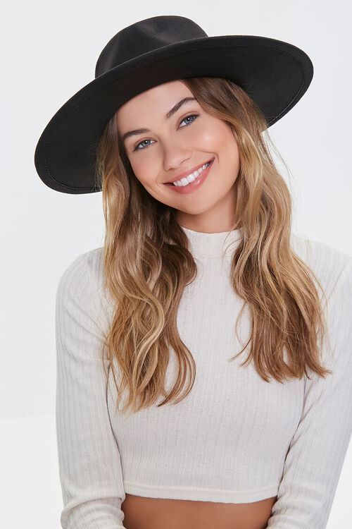 Braided Faux Leather-Trim Fedora | Forever 21 (US)