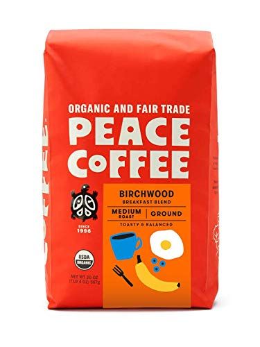 Peace Coffee Birchwood Breakfast Blend | 20 oz Ground Medium Roast | Organic Fair Trade | Smooth,... | Amazon (US)