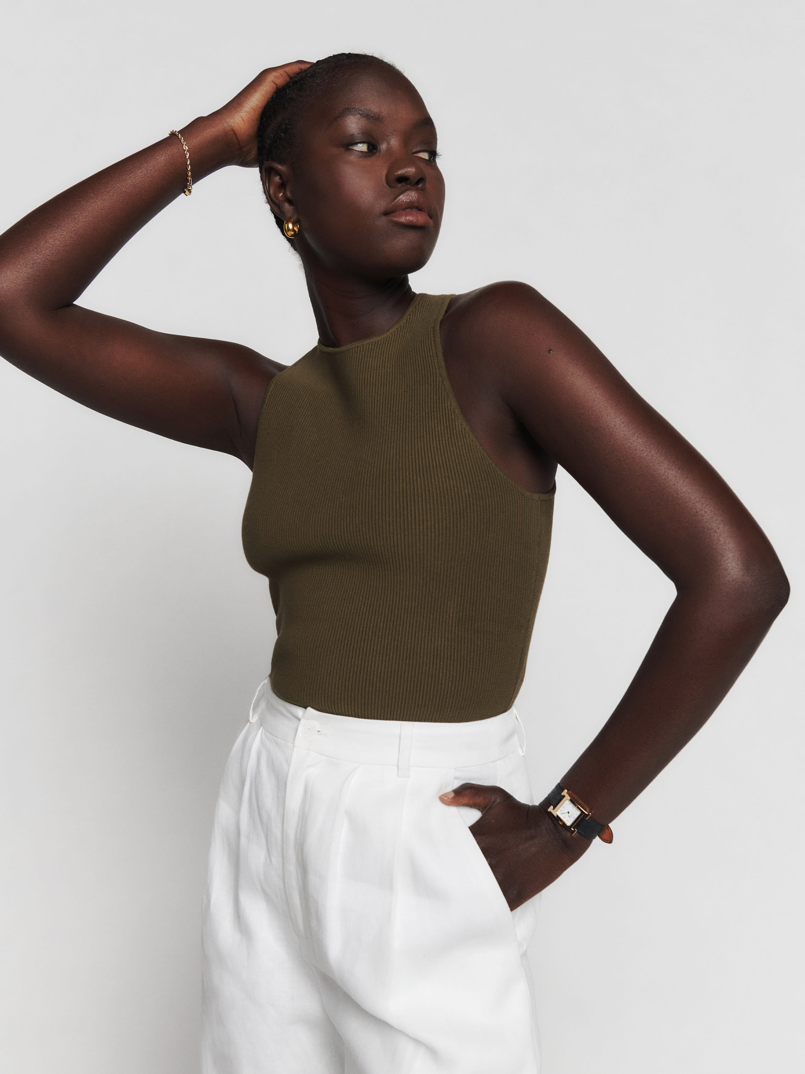 Hudson Ribbed Sweater Tank | Reformation (Global)