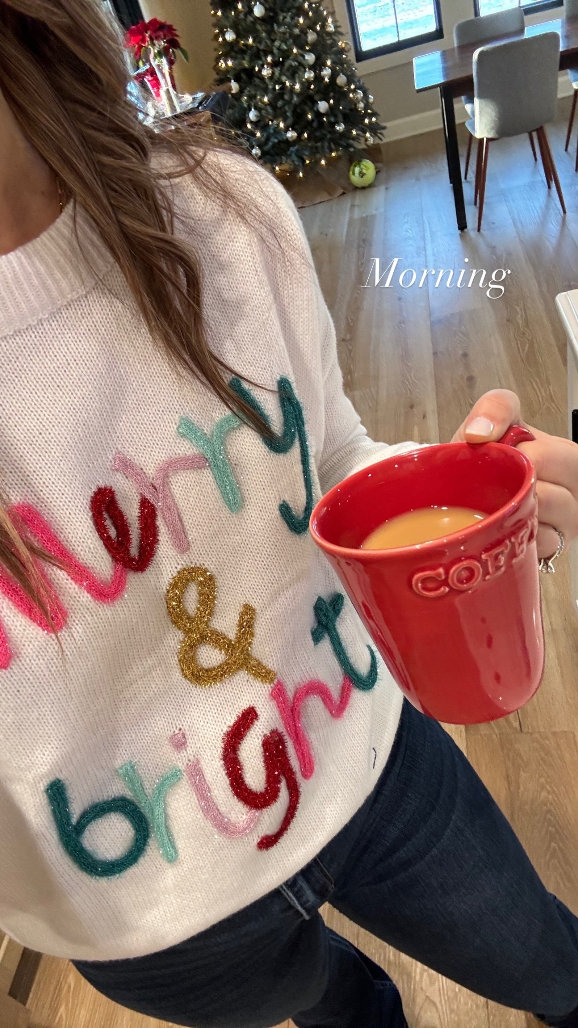 Morning // merry and bright sweater 

#LTKootd #LTKdayinmylife #LTKHoliday