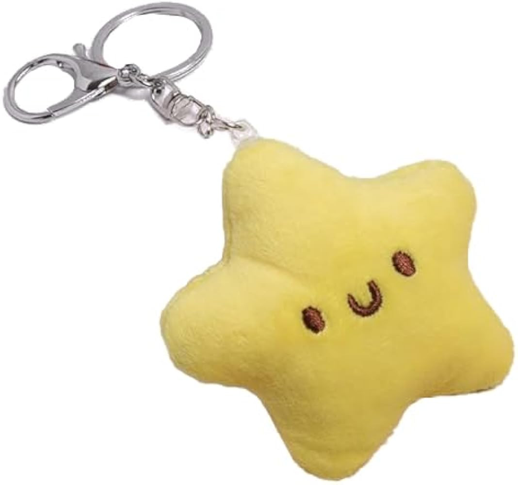 1Pcs Yellow Plush Star Keychain Backpack Accessories Doll Pendant Heart Healing in Addition to Se... | Amazon (US)