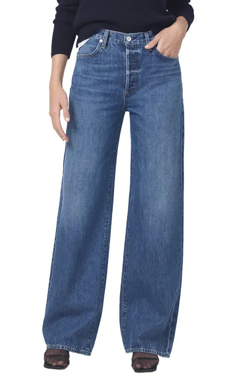 Citizens of Humanity Annina High Waist Wide Leg Organic Cotton Jeans in Pinnacle at Nordstrom, Size  | Nordstrom