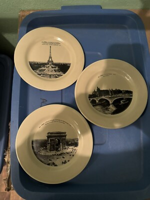 Set Of 3 Round Best Vintage Paris Plates | eBay US