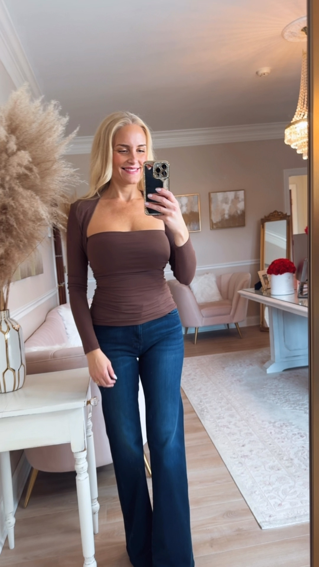 This double layer espresso brown long sleeve top is so slimming and beautiful. Absolutely adore it. 

#LTKStyleTip #LTKSeasonal #LTKFindsUnder50