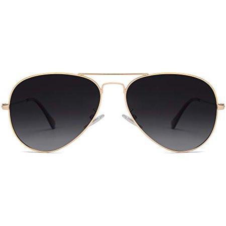 SOJOS Classic Polarized Sunglasses for Men Women Vintage Retro Style SJ1054 Gold/Gradient Grey | Walmart (US)