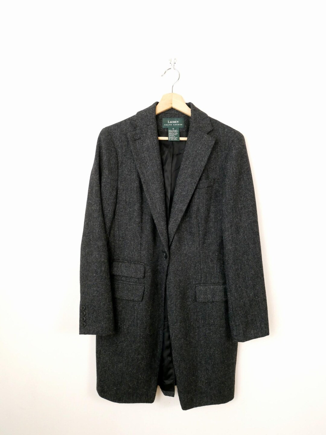 Lauren Ralph Lauren Women’s Charcoal Wool Long Blazer Coat - Etsy Canada | Etsy (US)
