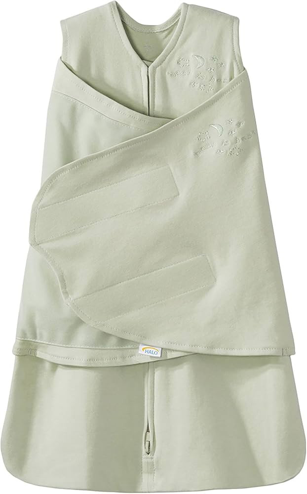 HALO 100% Cotton Sleepsack Swaddle, 3-Way Adjustable Wearable Blanket, TOG 1.5, Sage, Newborn, 0-... | Amazon (US)
