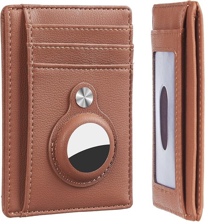 Hawanik Slim Minimalist Front Pocket Wallet with Built-in Case Holder for AirTag | Amazon (US)