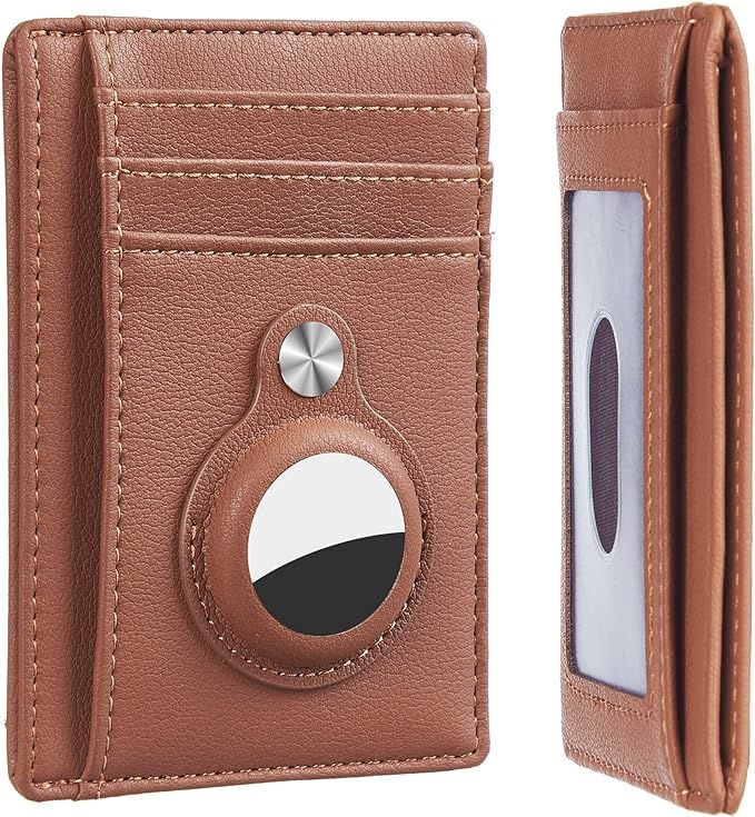 Hawanik Slim Minimalist Front Pocket Wallet with Built-in Case Holder for AirTag | Amazon (US)
