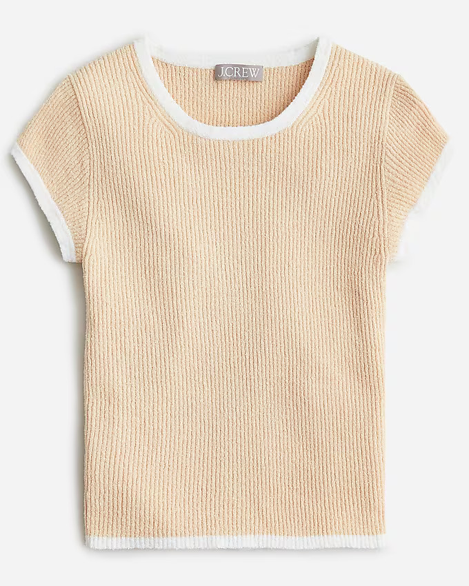 Cropped cap-sleeve sweater T-shirt | J. Crew US