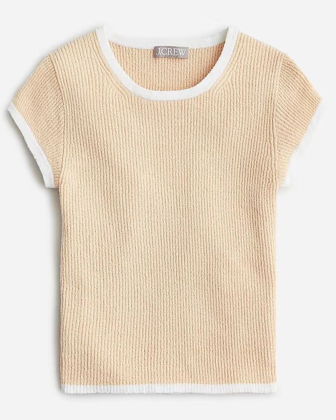 Cropped cap-sleeve sweater T-shirt | J.Crew US