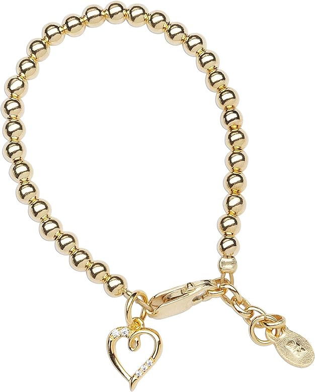 Cherished Moments Sterling Silver or Gold-Plated Stackable Bracelet with Heart Charm for Babies, ... | Amazon (US)