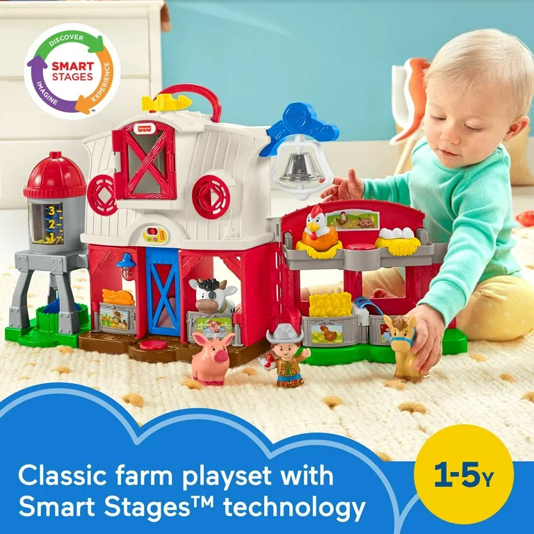 Fisher-Price Little People Caring for Animals Farm Playset Electronic Toddler Learning Toy | Walmart (US)