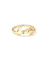 Love Script 18k Gold Vermeil Band Ring in White Sapphire | Kendra Scott | Kendra Scott