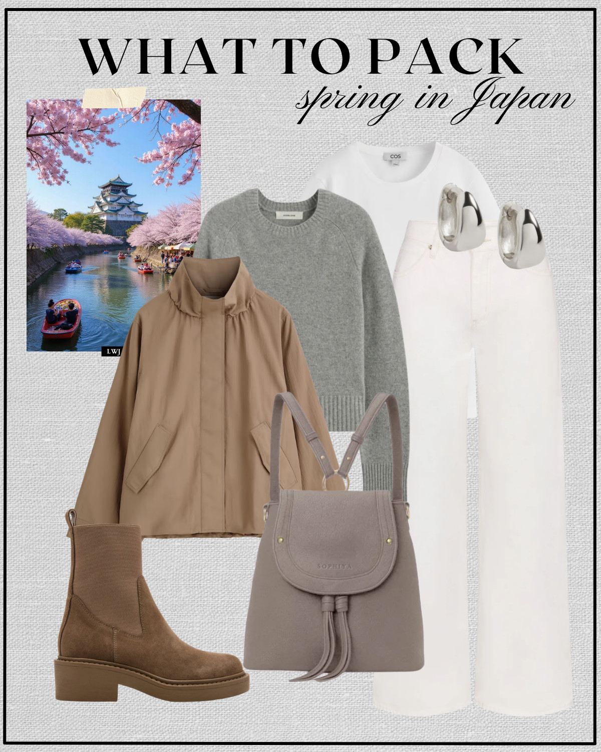 spring outfit inspo for japan

spring jacket / gray sweater / white tee / white wide leg jeans / lug sole waterproof boots / sophiya backpack / spring style / minimal style / cherry blossom outfits  

 

#LTKTravel