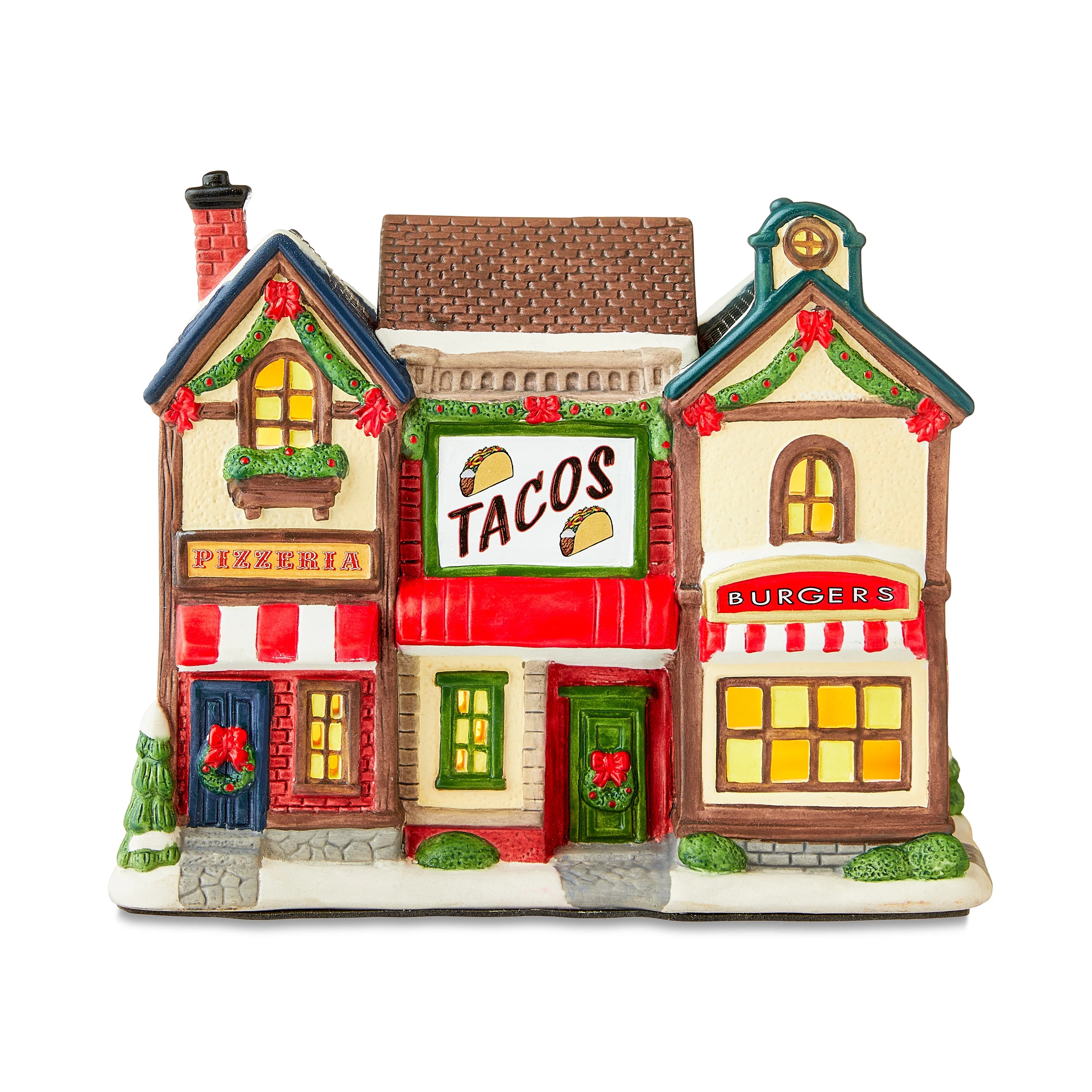 Christmas Village Multi-Color Light-Up Village Food Shops by Holiday Time | Walmart (US)