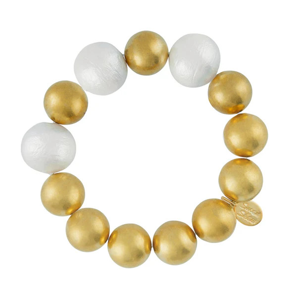 Gold + Cotton Pearl Bracelet | Susan Shaw