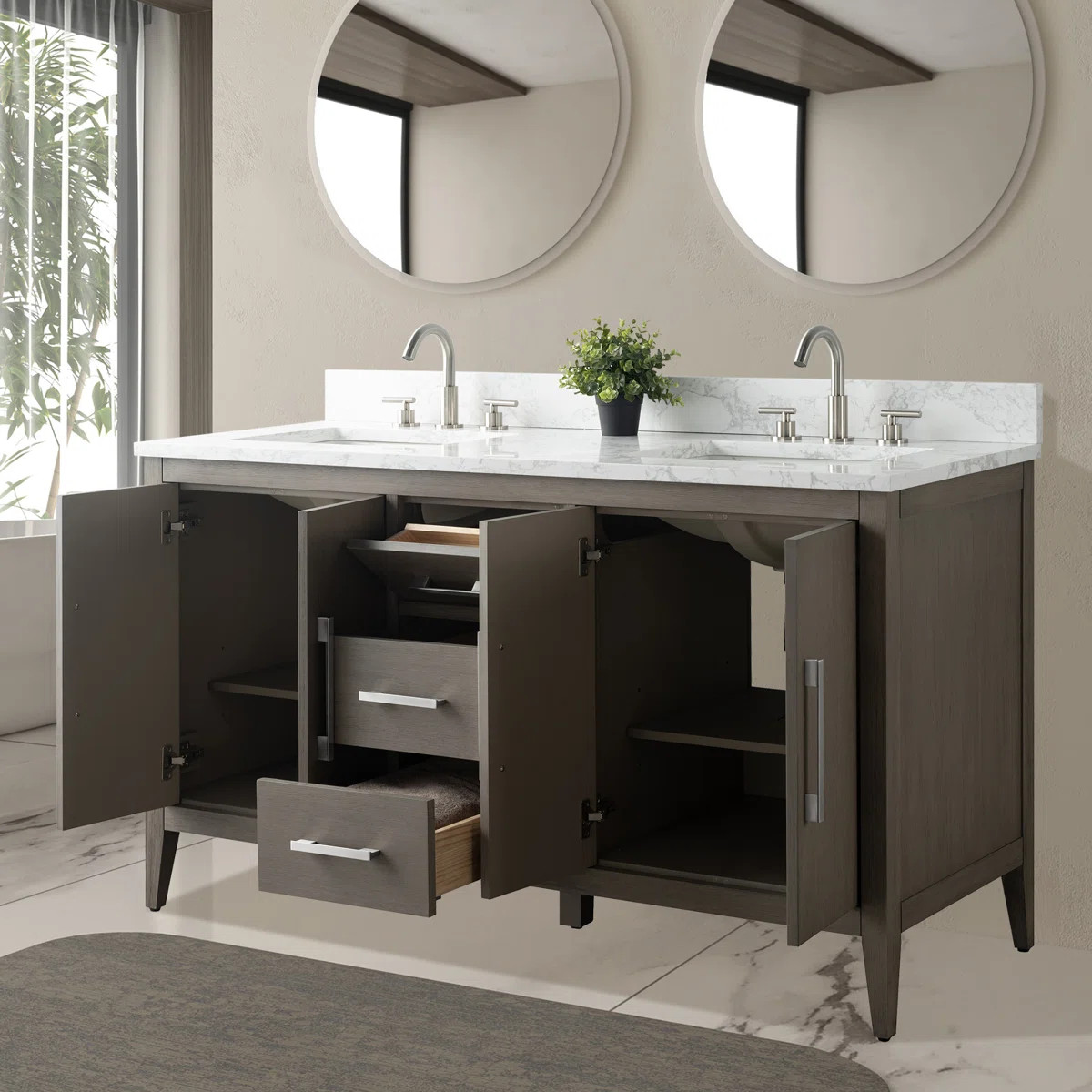 60" Double Bathroom Vanity Set | Wayfair North America