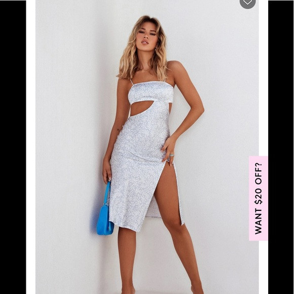 NWT WhiteFox Take A Moment Midi Blue Ditsy Floral | Poshmark