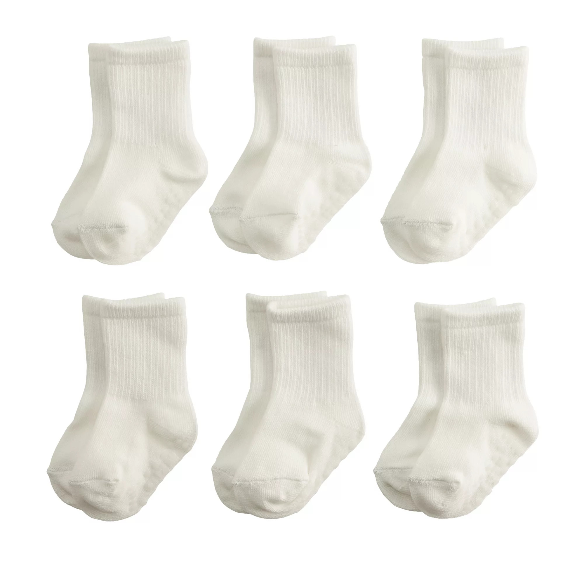 Baby & Toddler Jumping Beans® 6-Pack White Grip Crew Socks | Kohl's