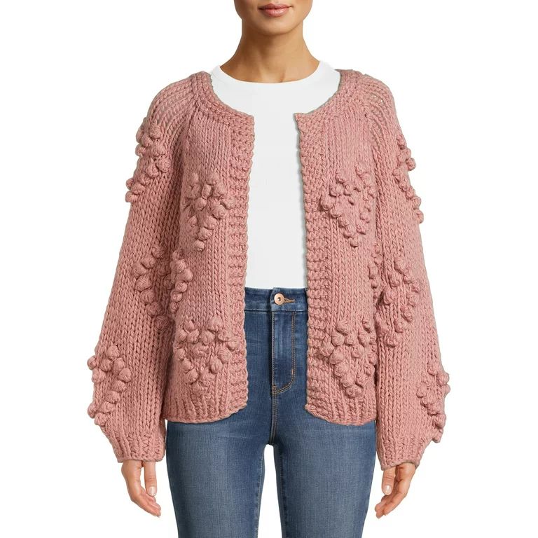 Debut Women's Heart Pompom Cardigan | Walmart (US)