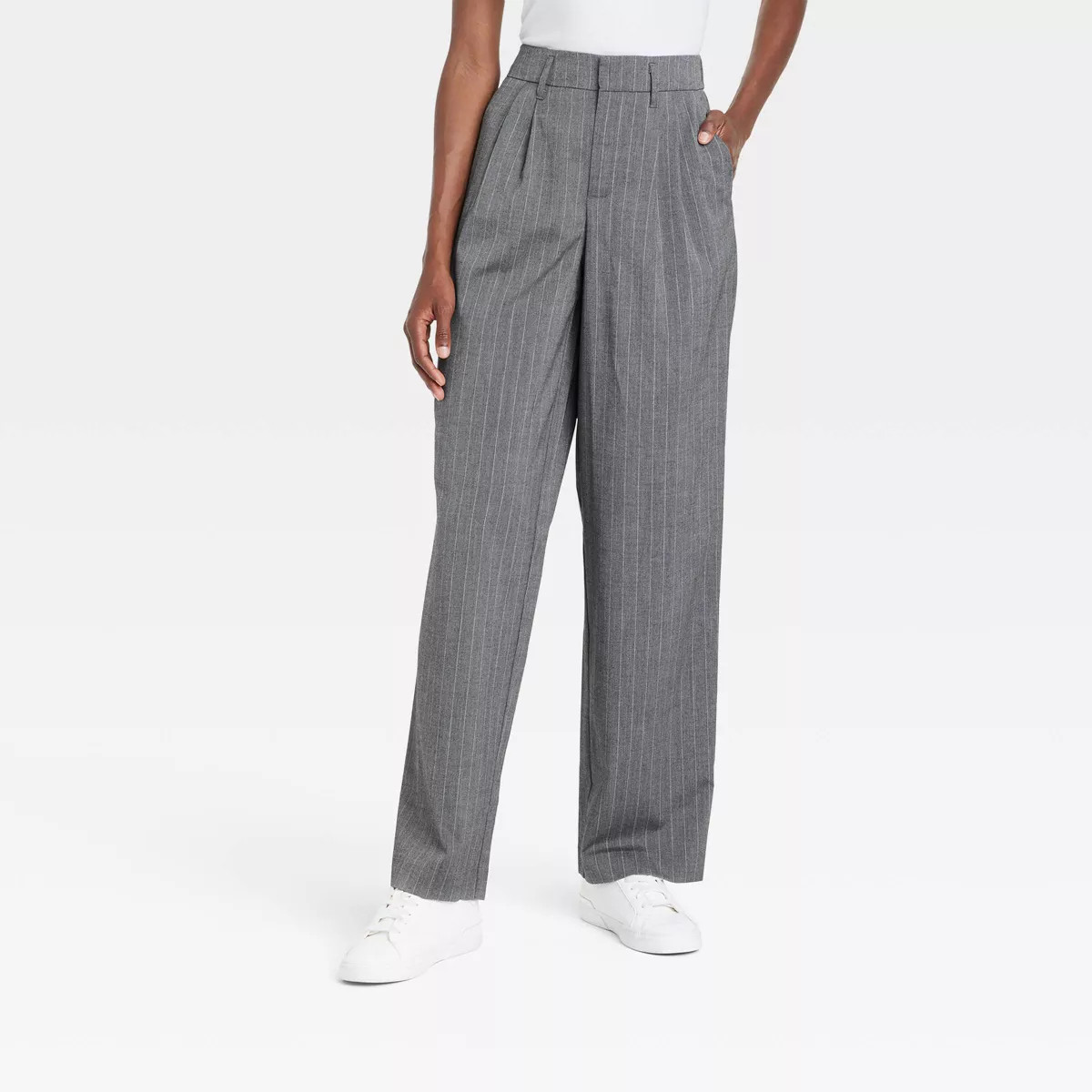 Women's High-Rise Pleat Front Straight Trousers - A New Day™ | Target