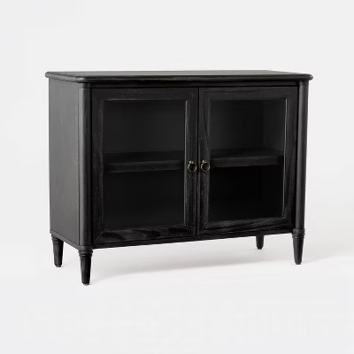 Killybrooke 2 Door Glass Cabinet Black - Threshold™ designed with Studio McGee: Brass-Finish Ha... | Target