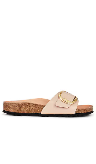 Madrid Big Buckle High Shine Sandal in Nude | Revolve Clothing (Global)