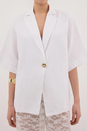 NALA WHITE LINEN RESORT SHIRT | DISSH