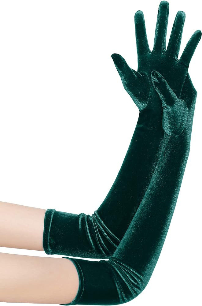 BABEYOND Long Opera Party Gloves - 1920s Flapper Gatsby Accessories Velvet Elbow Gloves | Amazon (US)