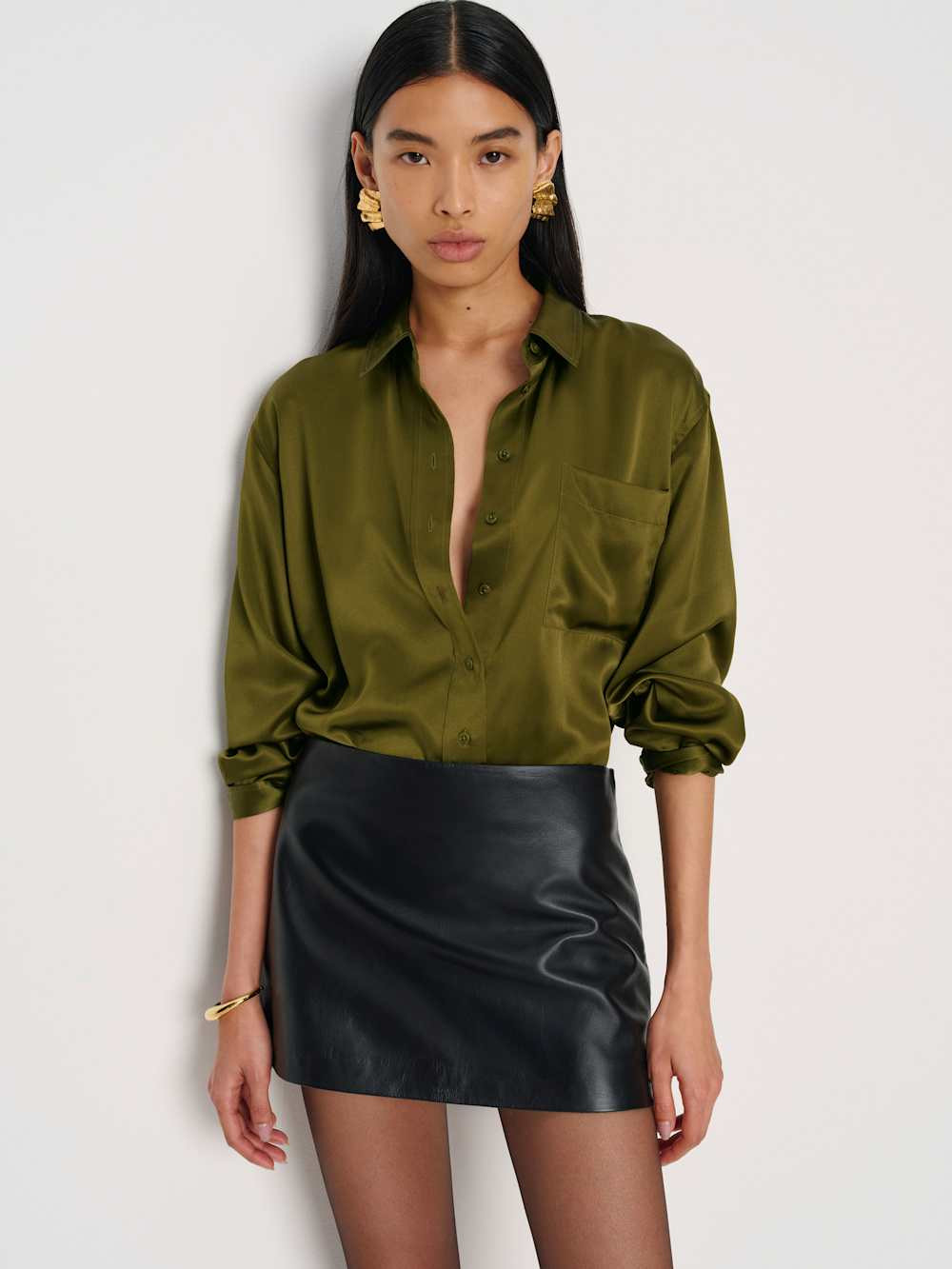 Eli Oversized Silk Shirt | Reformation (Global)