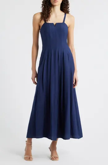 CIEBON Carisa Sleeveless Flare Maxi Dress in Navy at Nordstrom Rack, Size X-Small | Nordstrom Rack