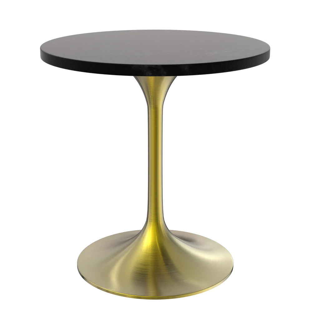 Leisuremod Verve 27 Round Dining Table Brushed Gold Base with Black MDF Top | VT20BG-27BLM | Lowe's