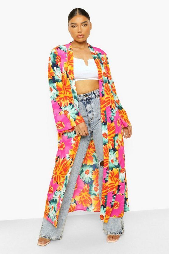 Plus Floral Maxi Kimono | Boohoo.com (US & CA)