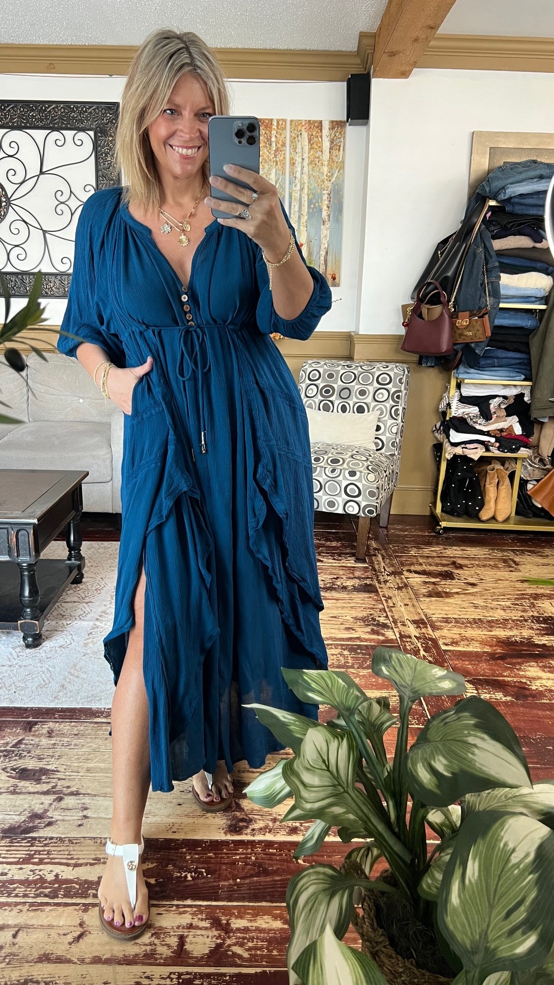 Flowy free people layered dress that ties in the front & has pockets- size SMALL (sie down 1-2 sizes in this dress).

#LTKPlusSize #LTKOver40 #LTKMidsize