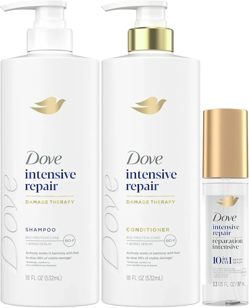 Dove Shampoo, Conditioner & Serum Set, Intensive Repair – Damage Therapy Bio-Protein Care Formu... | Amazon (US)