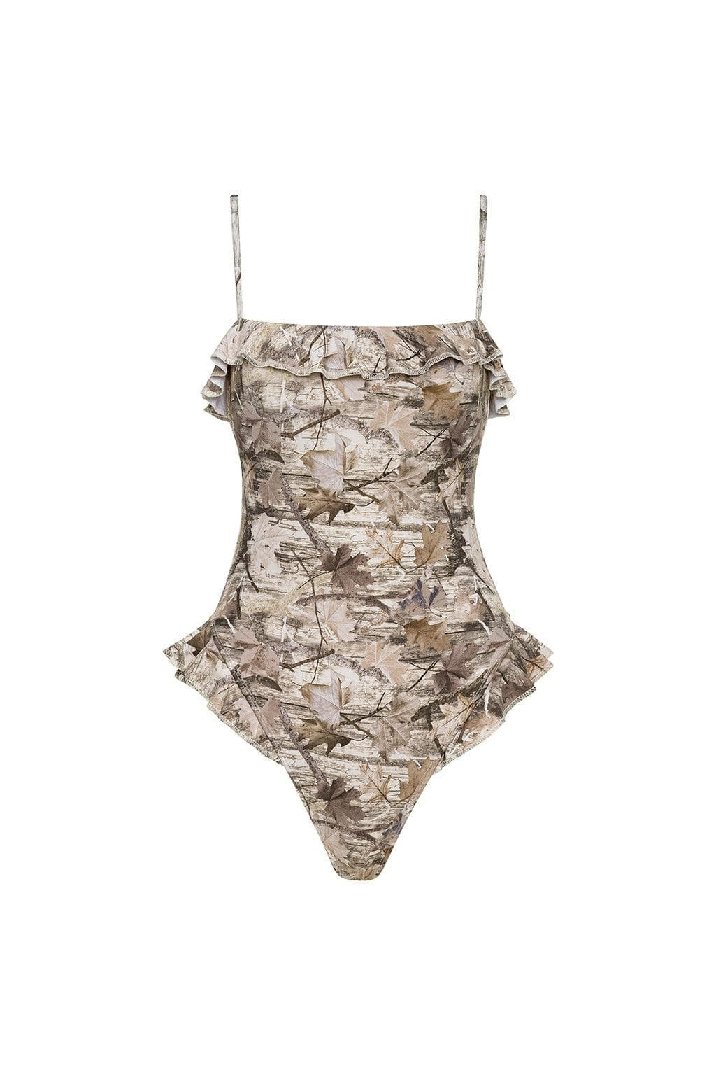 Camo Jacelyn Ruffle One-Piece | Montce