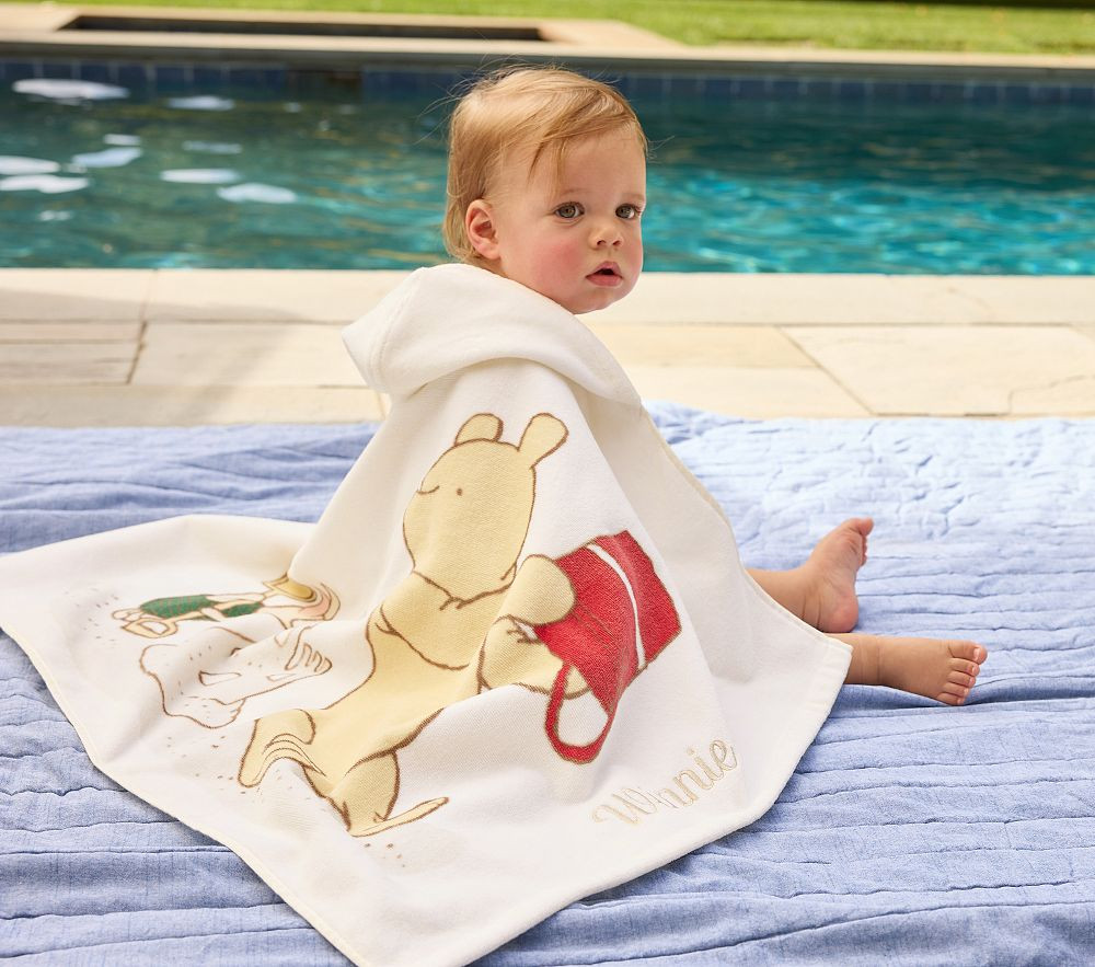 Disney's Winnie the Pooh Baby Beach Hooded Towel UPF 50+ | Pottery Barn Kids