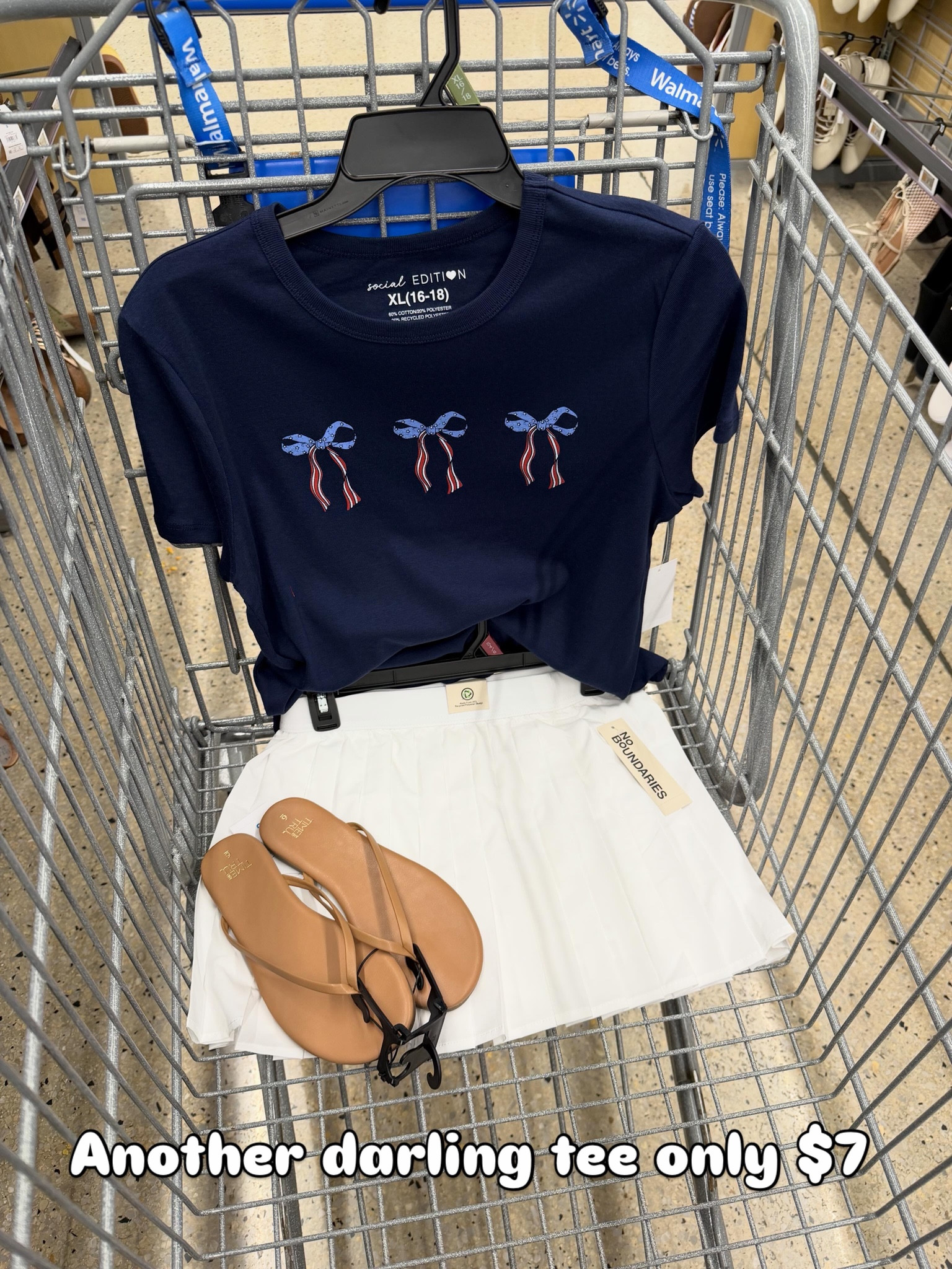 Grab this July 4 tee from Walmart for a cute red white and blue outfit idea! I sized up to the xl. #walmartfashion