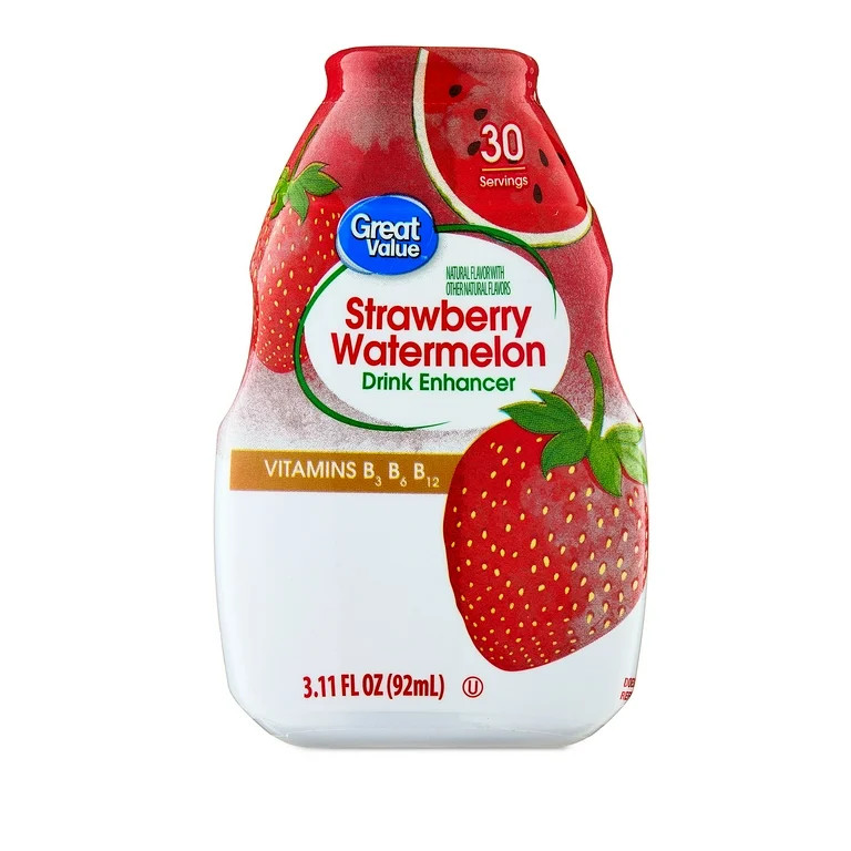 Great Value Strawberry Watermelon Liquid Drink Enhancer, 3.11 fl oz | Walmart (US)